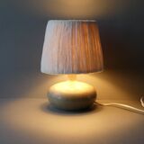 70s stoneware lamp with wool lampshade