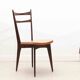 Bistro chair in fawn leatherette and dark oak