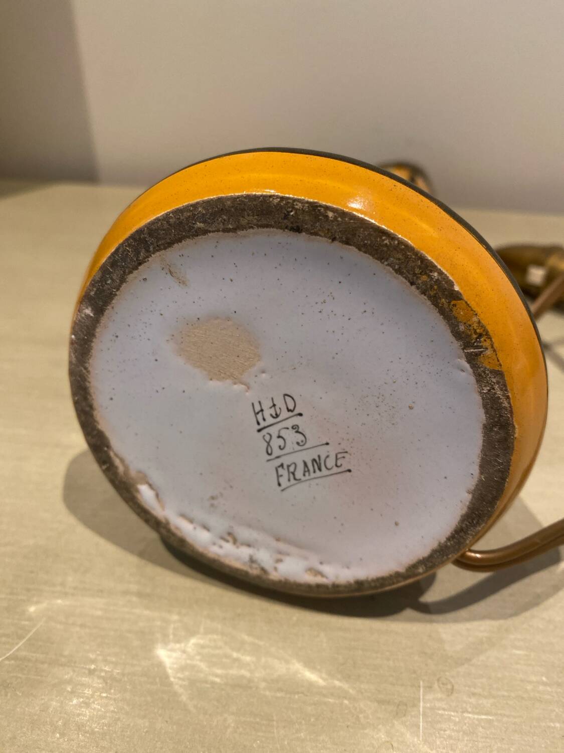 Lamp base signed HD, Henri Delcourt