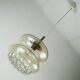 Suspension milieu du siècle en verre ambré bulle et laiton années 1960