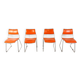 Ensemble de 4 chaises à repas de Rudi Verelst pour Novalux, 1970