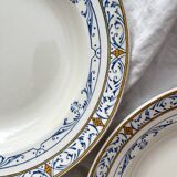 4 deep ironware plates “Colbert” Creil and Montereau
