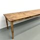 Large XXL farmhouse table in solid pine with 1950s tapered legs.