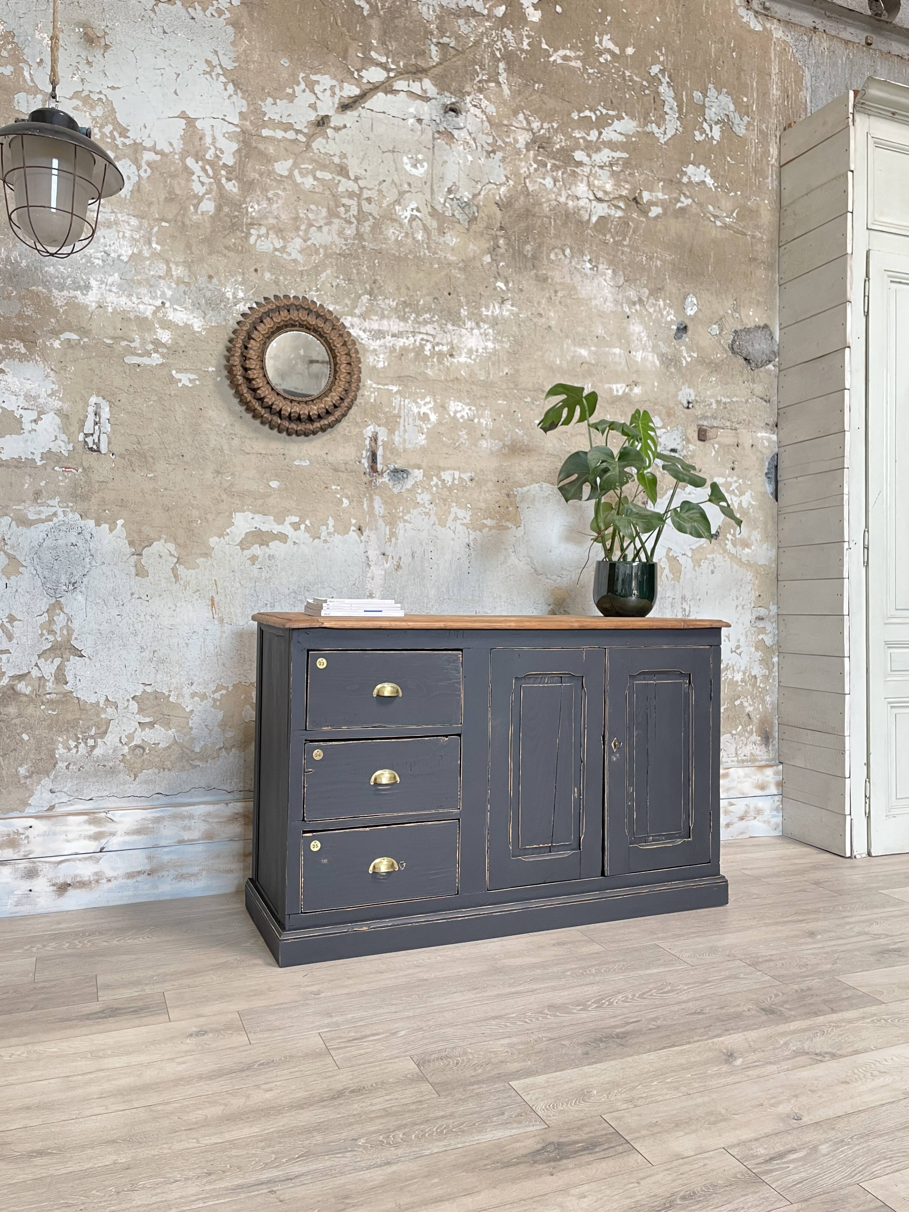 Craft furniture in patinated fir, circa 1950.
