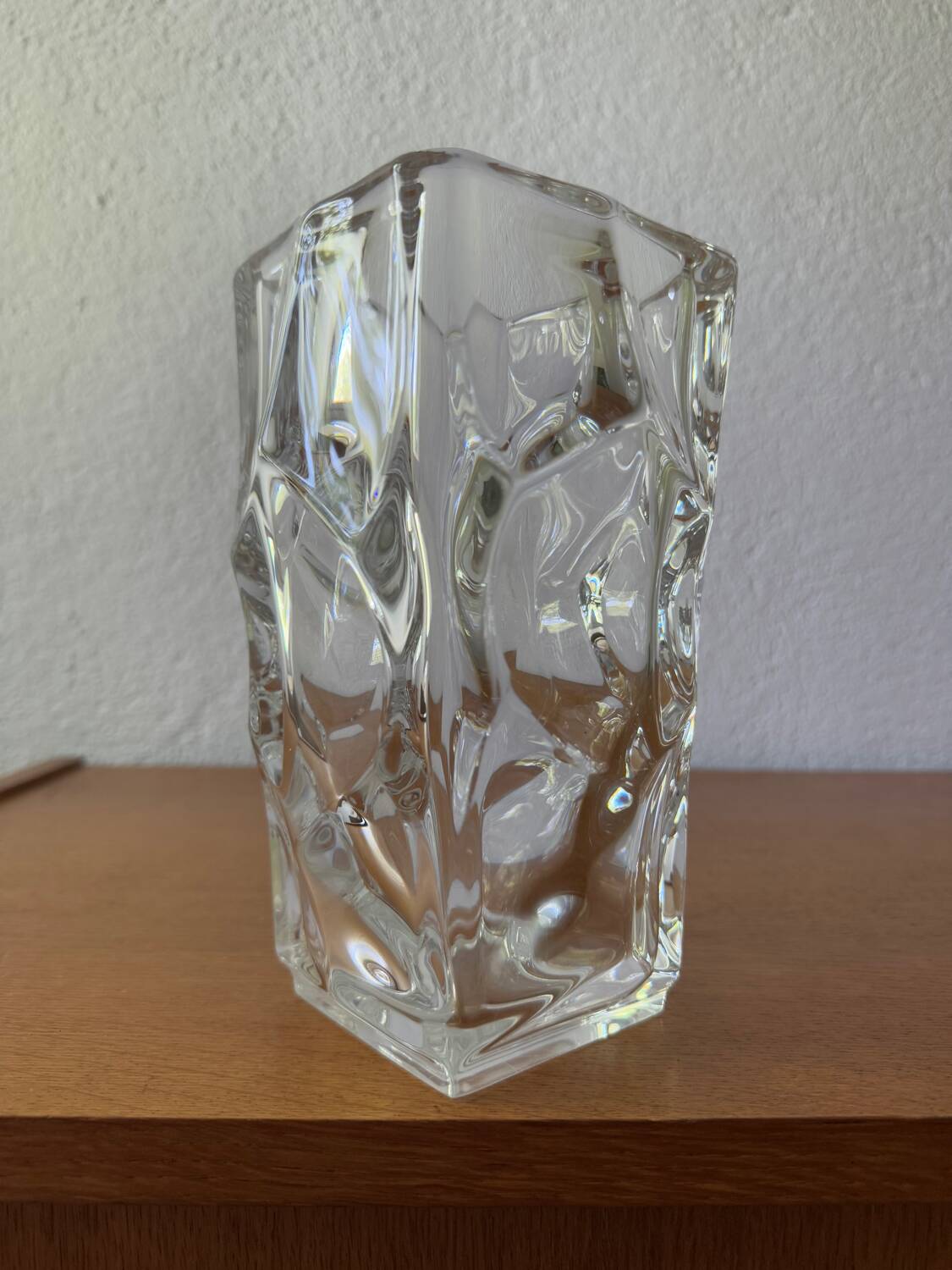 Solid Sèvres crystal vase from the 1950s
