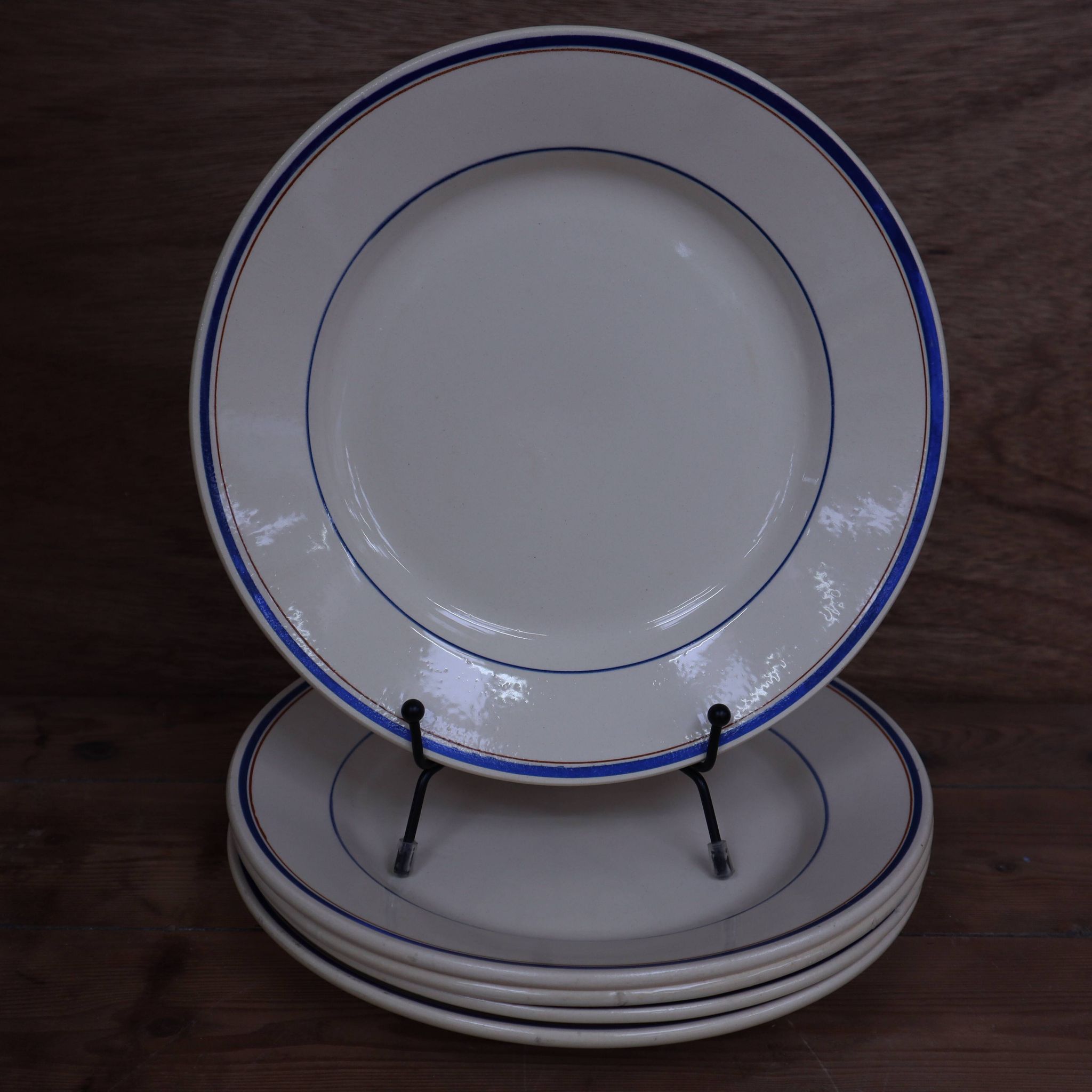 Set of 5 flat plates "Moulin des Loups – Louvois"
