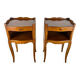 Pair of cherry wood bedside tables with 1 drawer Louis XV style