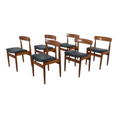Chaises en teck danois des années 50 de Farsö Stolefabrik, Danemark, ensemble de 6