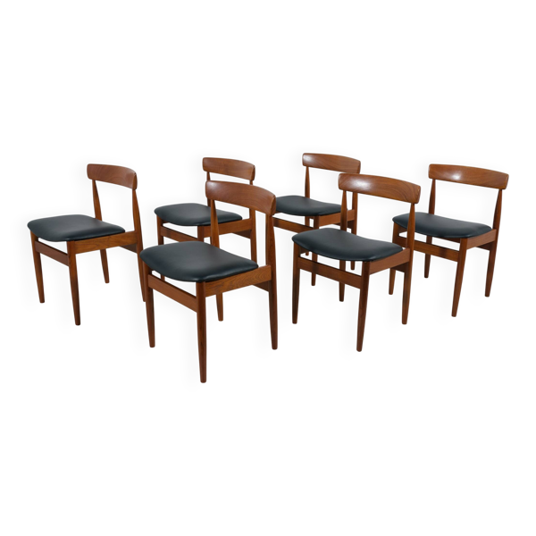 Chaises en teck danois des années 50 de Farsö Stolefabrik, Danemark, ensemble de 6