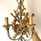 Louis XVI style wall lamp, musical instruments, 63 cm
