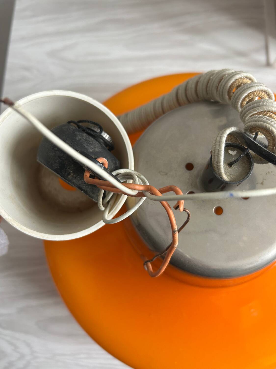 Plafonnier en verre des années 1970