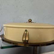 Large Art Deco ceiling light, brass and glass, 1920s
