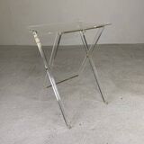 Plexiglass folding table, 1970s