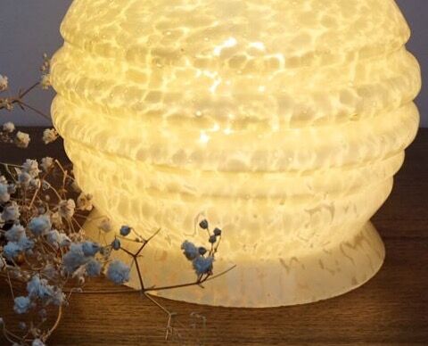 Vintage yellow Clichy glass tulip wall light