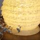 Vintage yellow Clichy glass tulip wall light