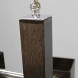 1970s Italian chandelier with Murano glass shades and anodized metal frame