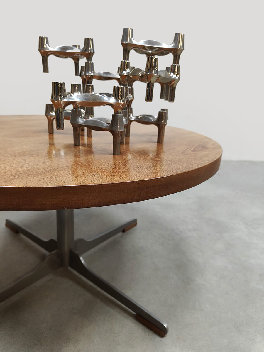 Vintage Dutch design round coffee table side table