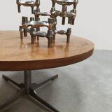 Vintage Dutch design round coffee table side table