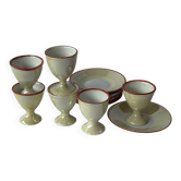 Service irisé coquetier porcelaine de Limoges