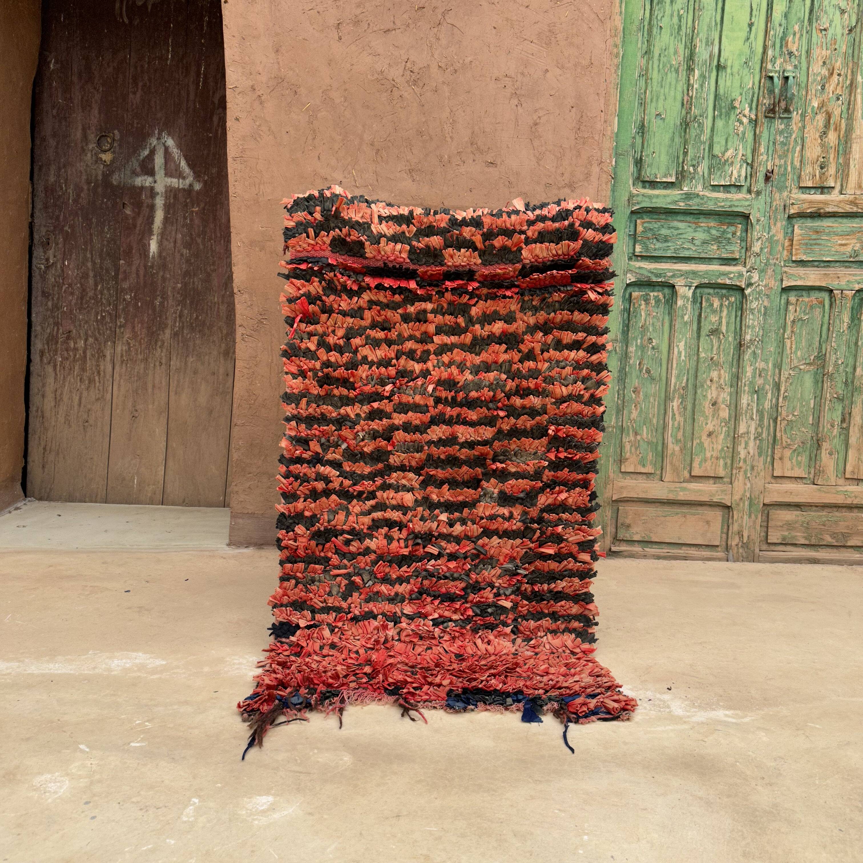 Colorful Boucherouite Moroccan rug - 64 x 119 cm