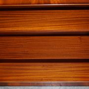 Pair of open dwarf bookshelves in mahogany by Shaws of London.