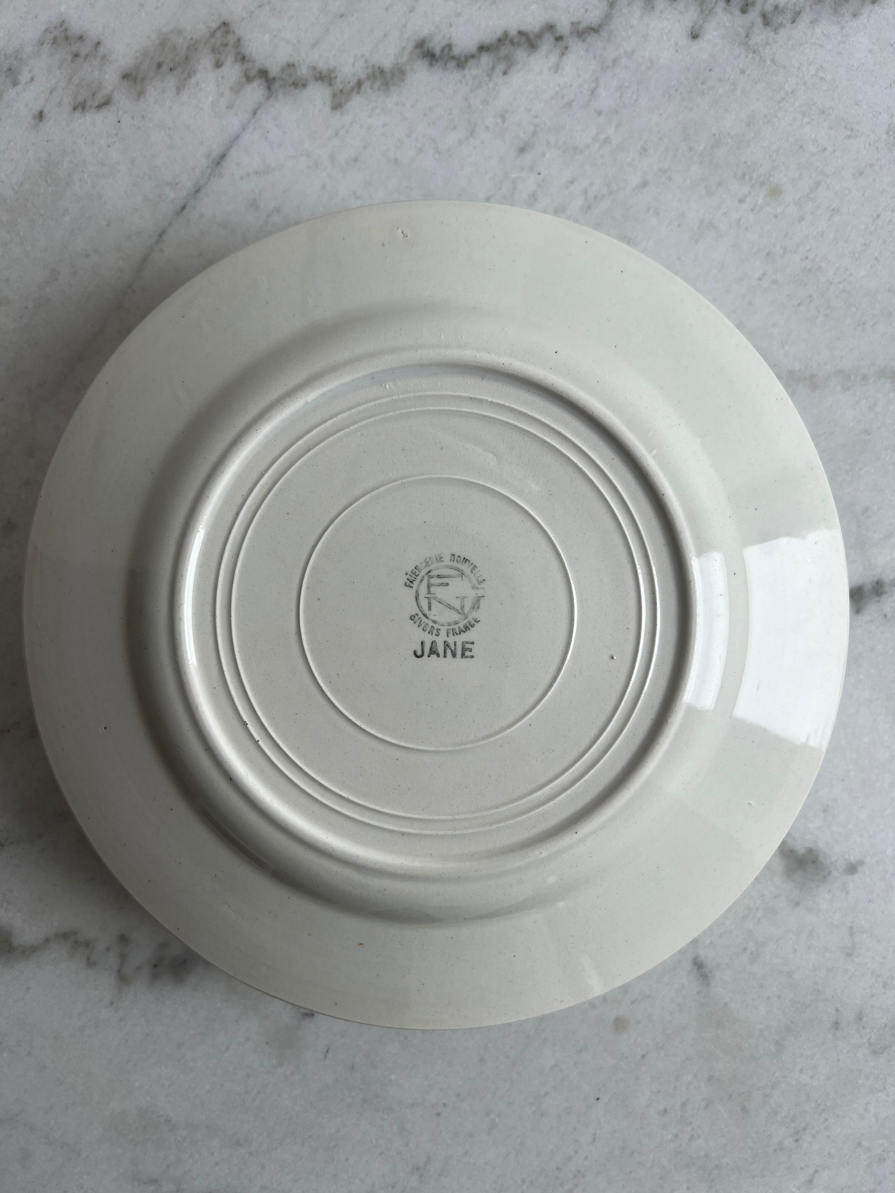 Lot de 6 assiettes plates, Nouvelle Givors, Jane