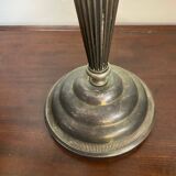 Paire de bougeoirs style art deco en metal argente