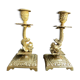 Pair of Napoleon III candle holders - Louis XIV style - Bronze (gilded)