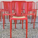 Series of 12 Tolix bistro chairs by Xavier Pauchard model T4 - 1950s