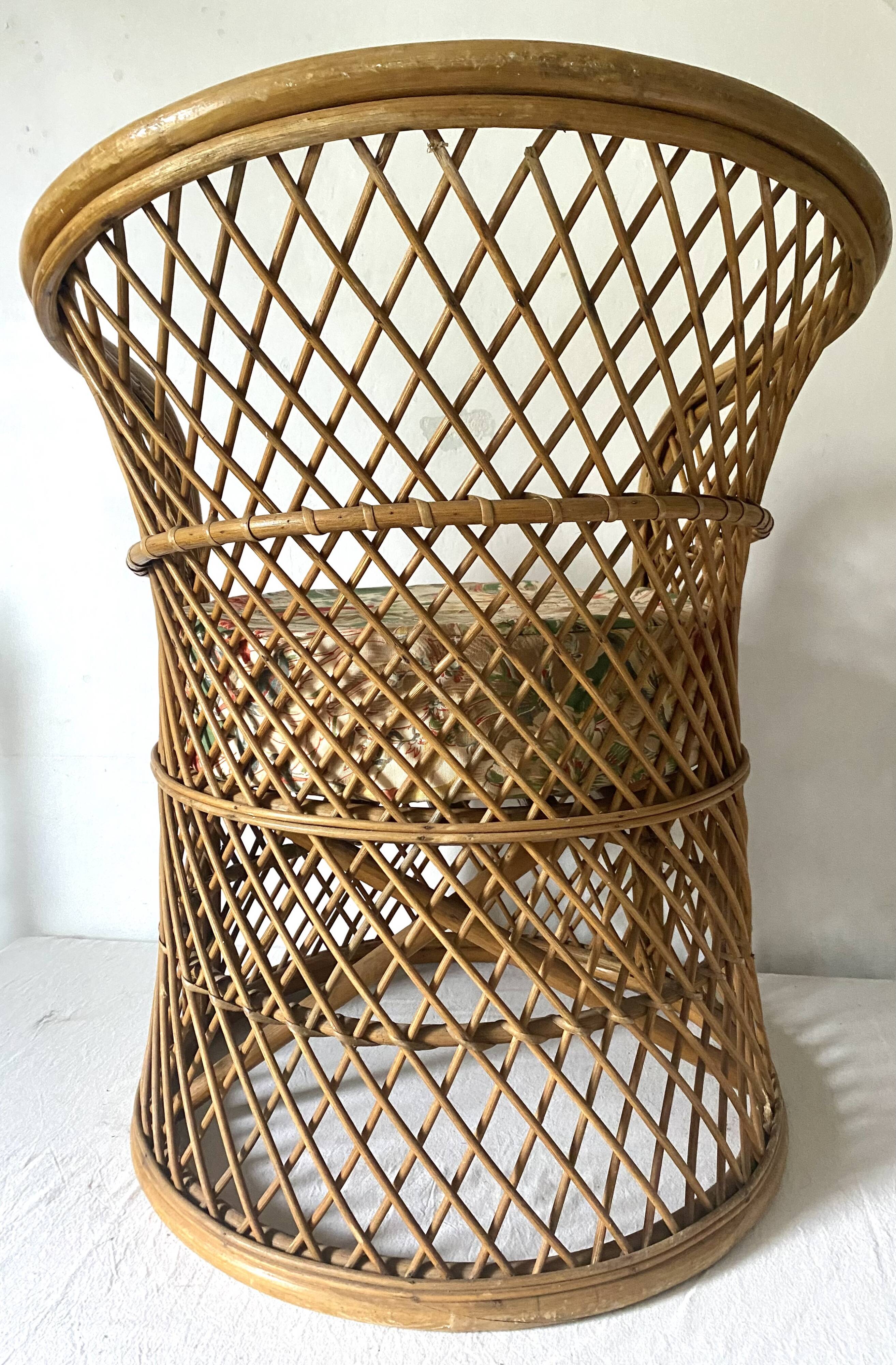 Vintage rattan armchair