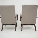 1960s pair of Ton/Thonet beech armchairs, czechoslovakia