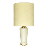 White opaline lamp from ecru Palmier - Murano design