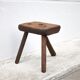 Tabouret bois tripode, tabouret de traite, porte-plante bois