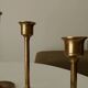 Set of 6 Scandinavian brass candle holders from the 1960s.