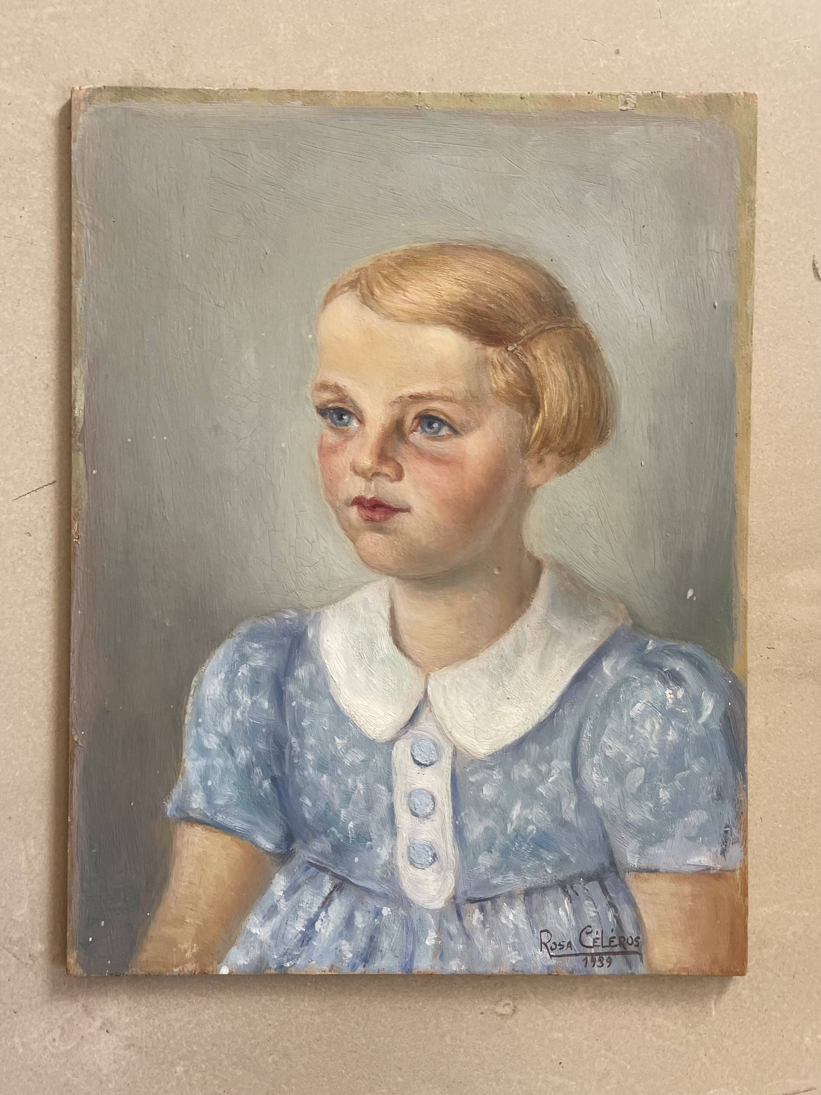 Portrait de fillette sur panneau, 1939