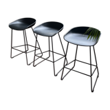 Set of 3 black Hay bar stools