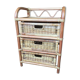 Meuble de rangement à tiroirs en rotin années 70