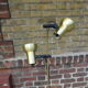 Lampadaire doré 2 spots de 1960