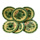 Service de 7 assiettes barbotines raisin Sarreguemines