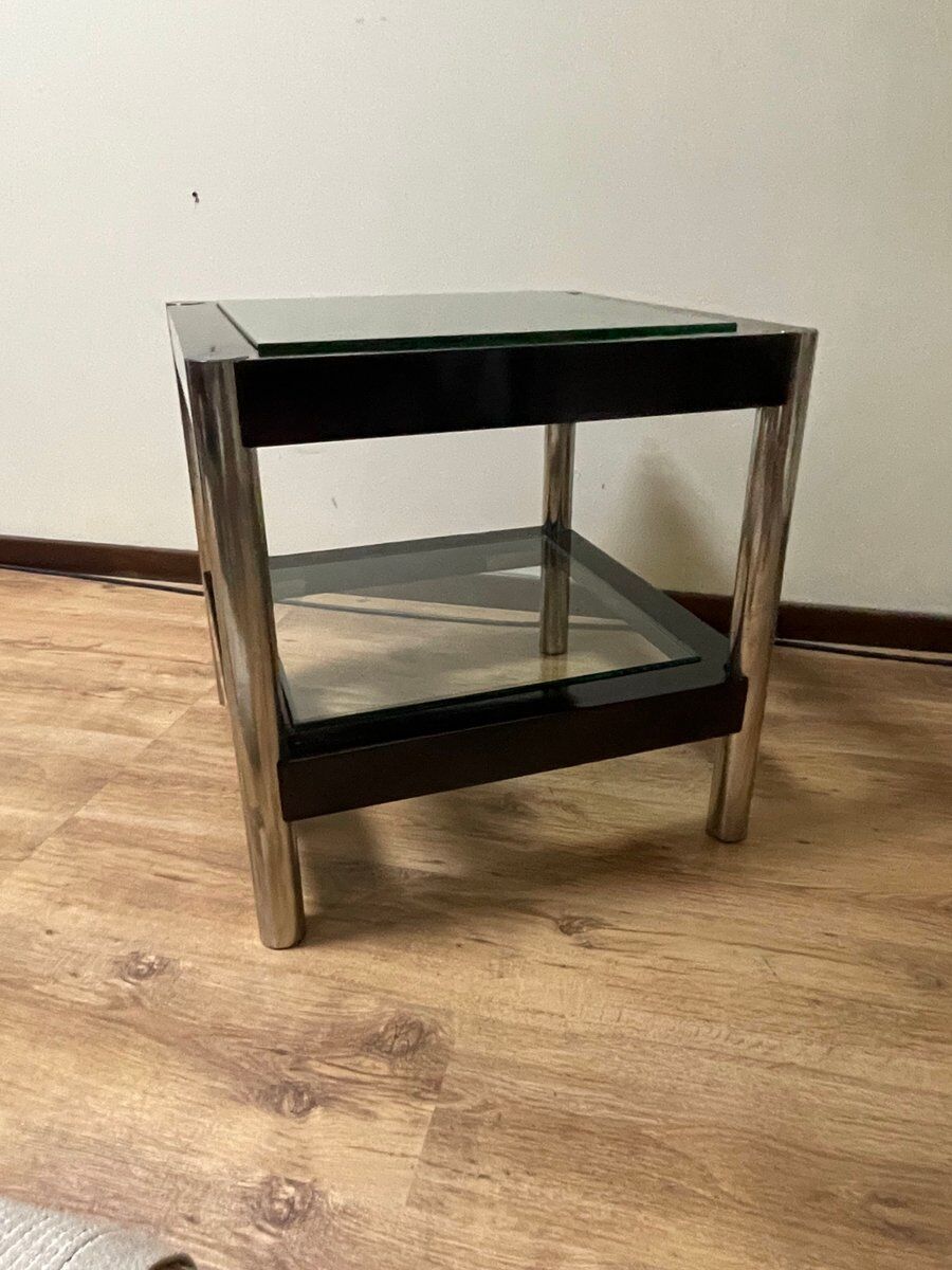 Modern coffee table with glass shelves, 1970s