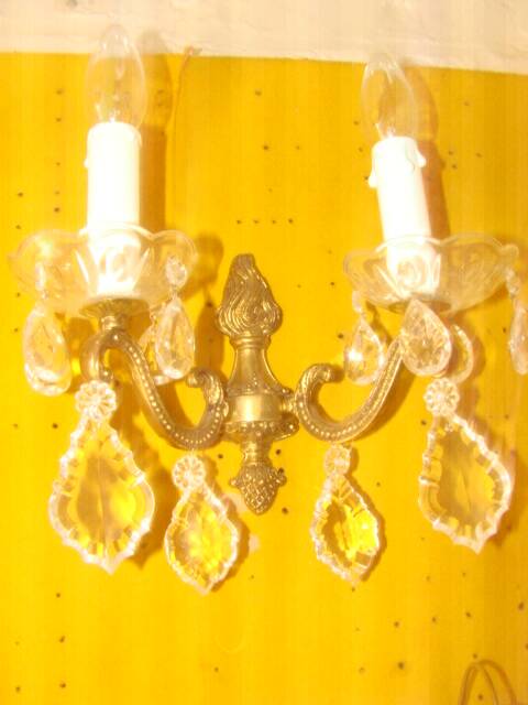applique bronze et cristal à 2 bras de lumière