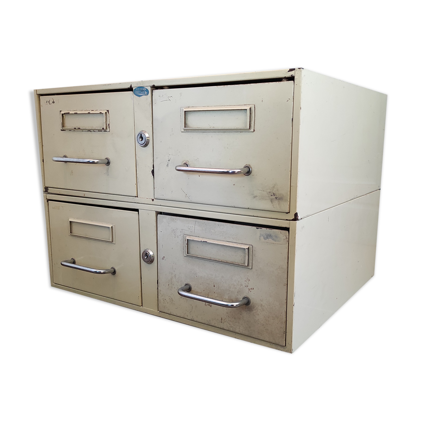 A metal box two drawers 1960