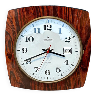 Horloge allemande- junghans electronic - formica marron - années 60-70.