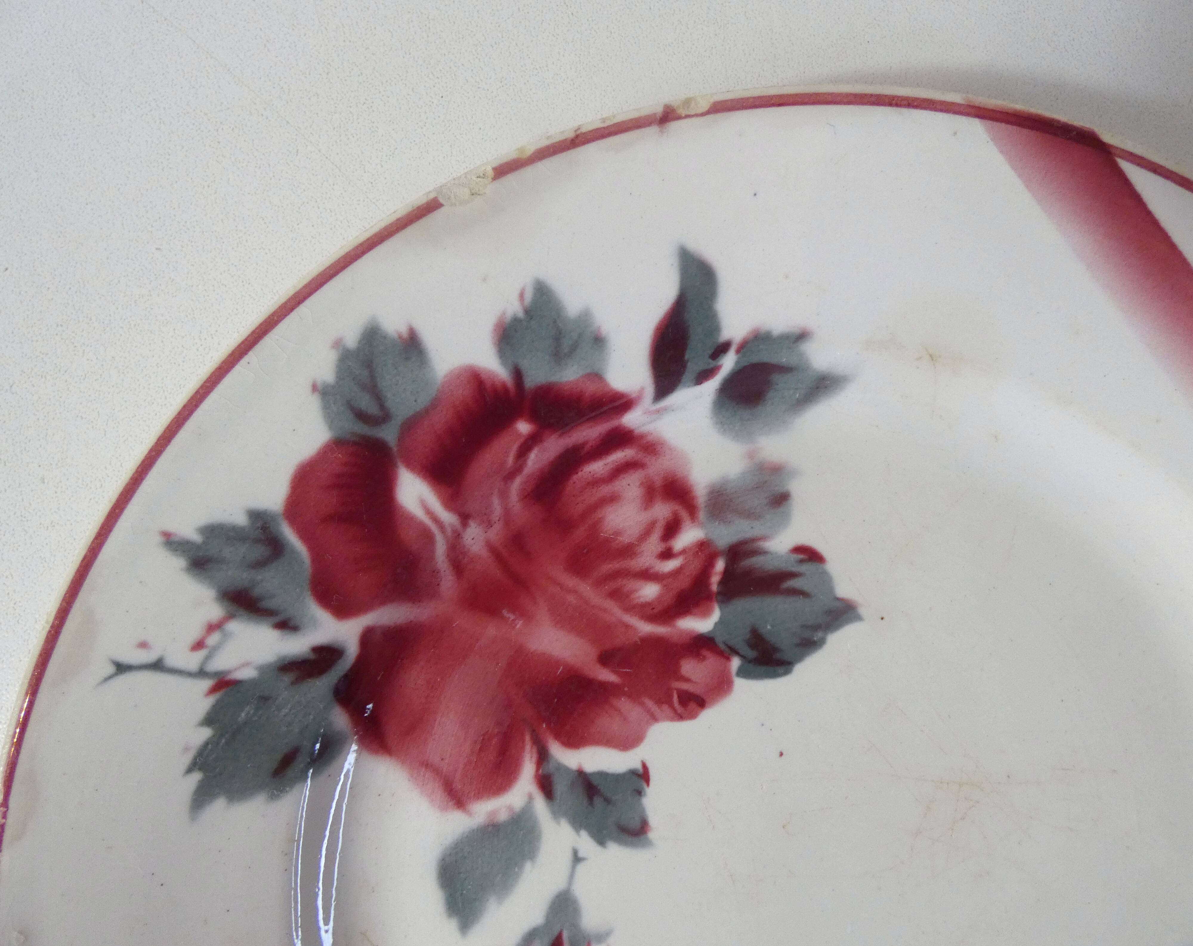 Digoin sarreguemines 2 flat plates la rose