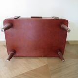 Unique-small vintage bench-ottoman-stool-colonial style - suitcase