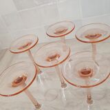 Pink stem champagne flutes