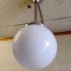 Art Deco aluminium suspension with XL opaline globe - mid 20th century.