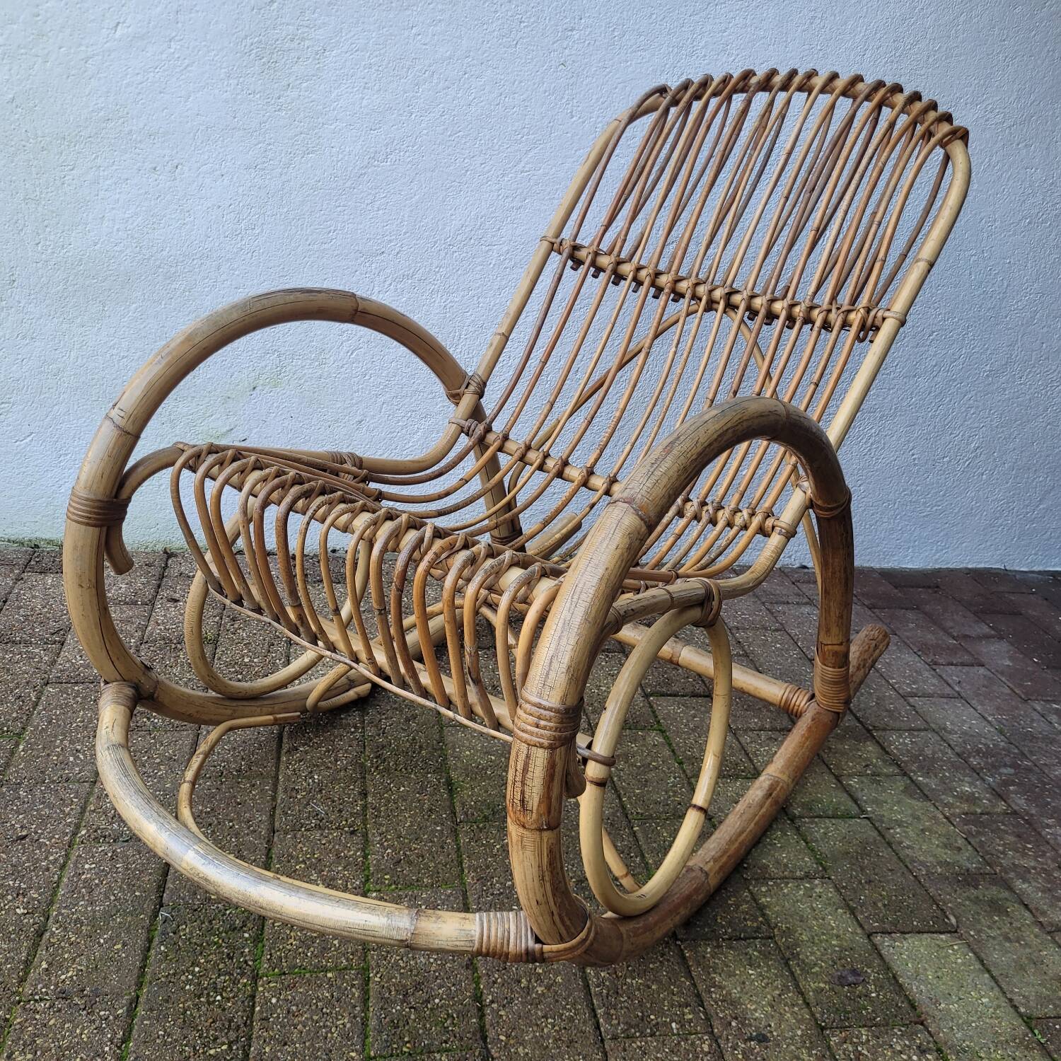 1960s Rattan Rocking Chair