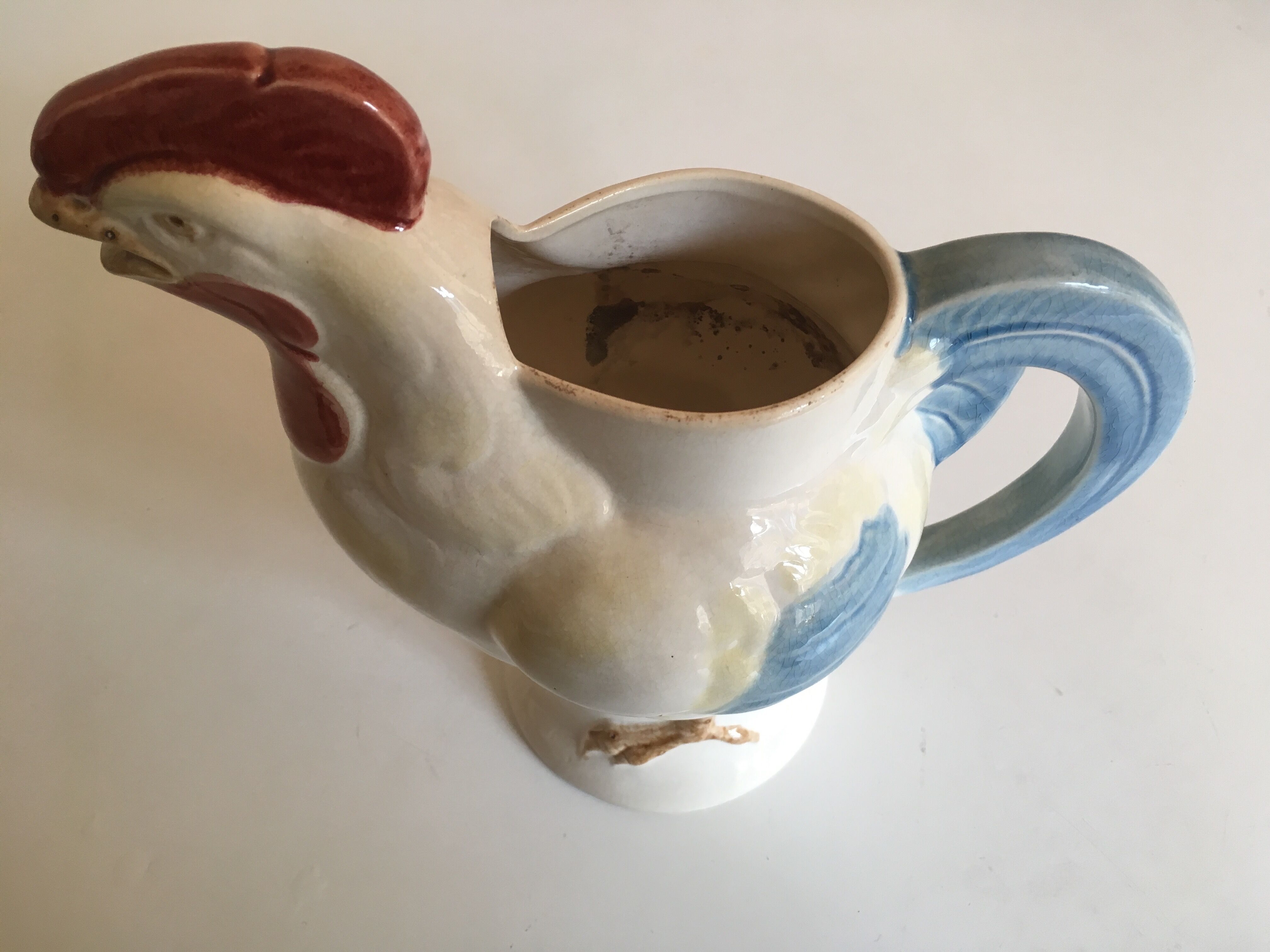 Pichet oiseau zoomorphe en Barbotine de Gien 1920s