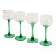 Set of 4 Vintage Luminarc Alsace Wine Glasses Narrow Green Stems